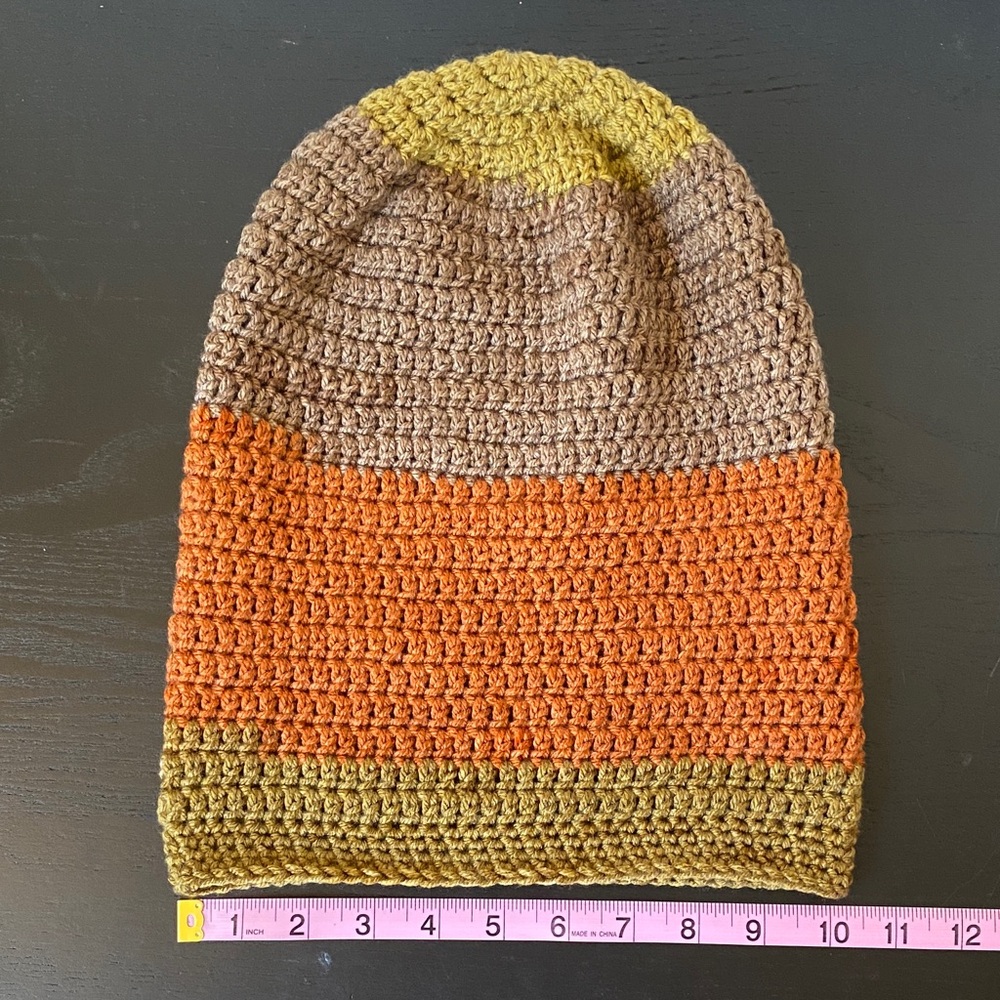 Multicolored Crochet Slouchy Beanie Tam - Picture 5 of 7